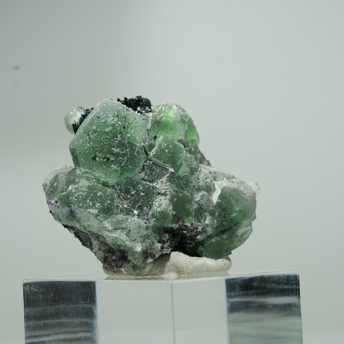 Phantom Fluorit hexagonal, Schörl Turmalin Stufe Erongo, Namibia 18*16*12mm #13551