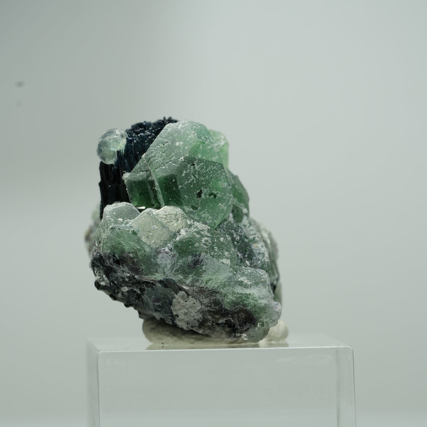 Phantom Fluorit hexagonal, Schörl Turmalin Stufe Erongo, Namibia 18*16*12mm #13551