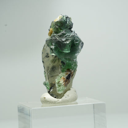 Phantom Fluorit, Schörl Turmalin, Hyalit, Rauchquarz, Muskovit Erongo, Namibia 18*11*8mm #13553