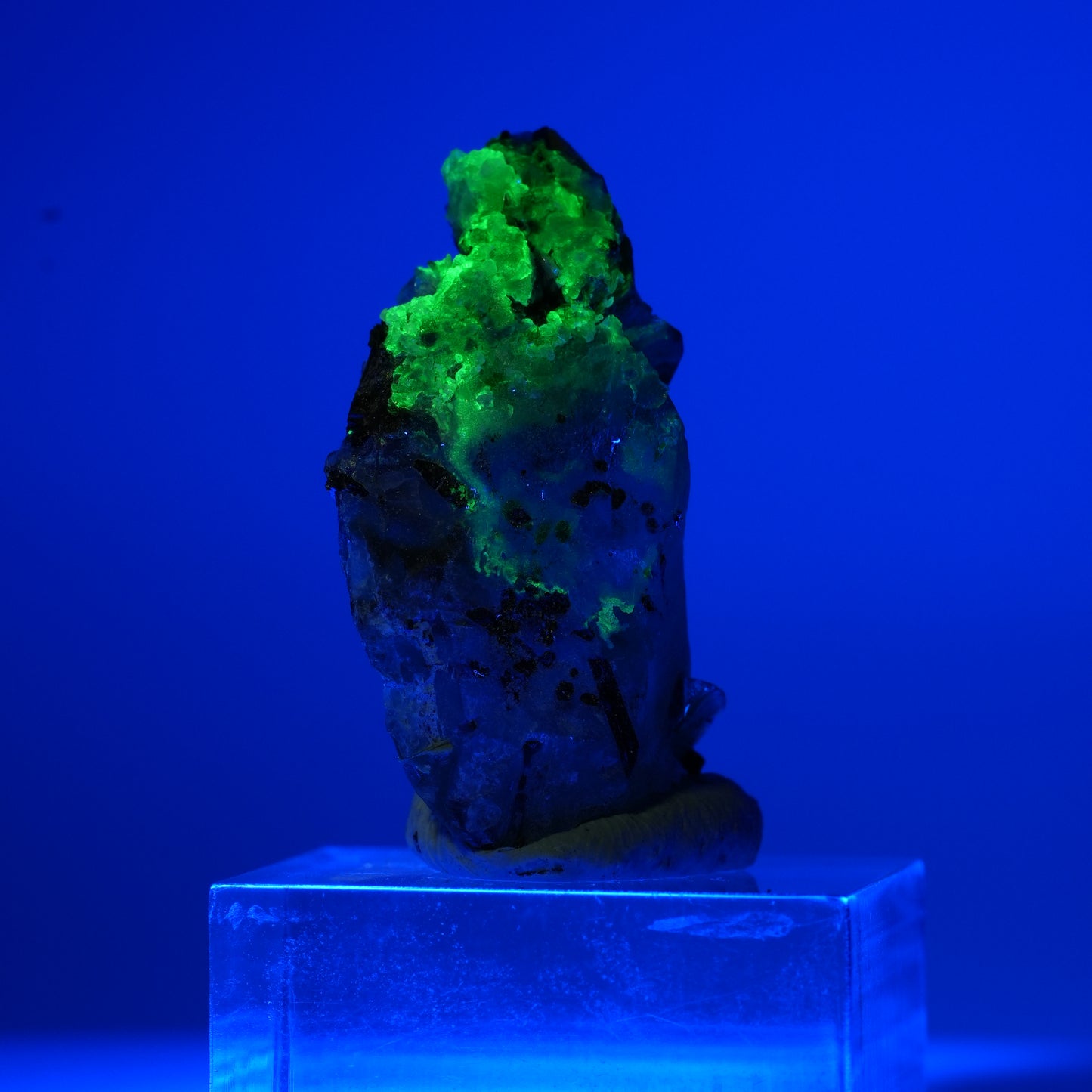 Phantom Fluorit, Schörl Turmalin, Hyalit, Rauchquarz, Muskovit Erongo, Namibia 18*11*8mm #13553