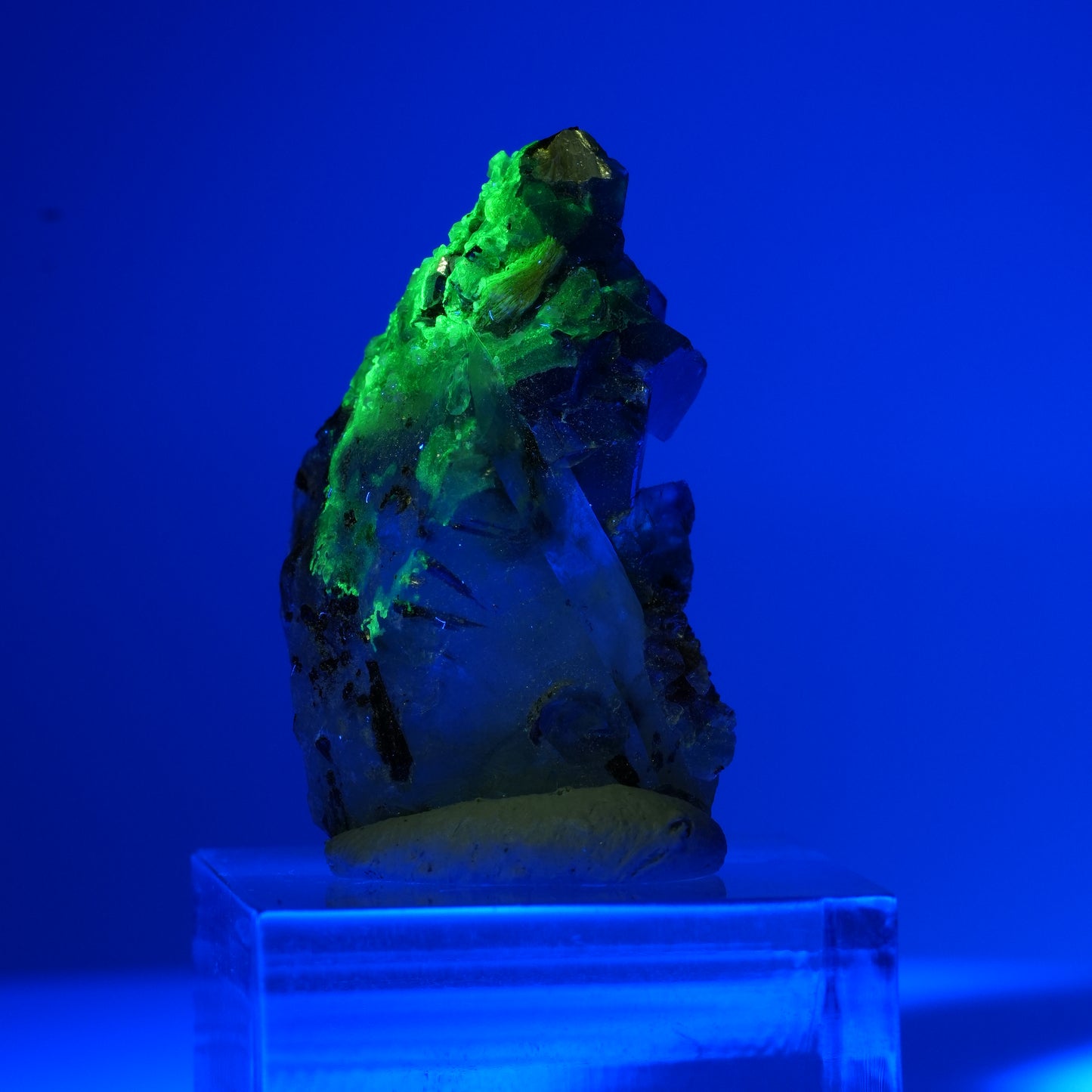 Phantom Fluorit, Schörl Turmalin, Hyalit, Rauchquarz, Muskovit Erongo, Namibia 18*11*8mm #13553