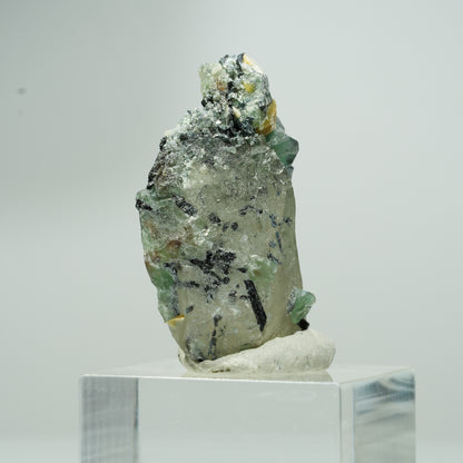 Phantom Fluorit, Schörl Turmalin, Hyalit, Rauchquarz, Muskovit Erongo, Namibia 18*11*8mm #13553
