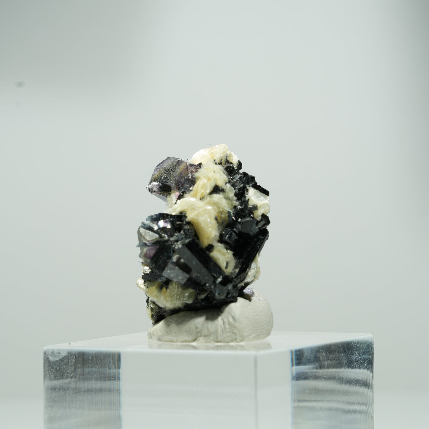 Bunte Phantom Fluorit Würfel, Schörl Turmalin, Muskovit Erongo, Namibia 12*8*7mm #13554