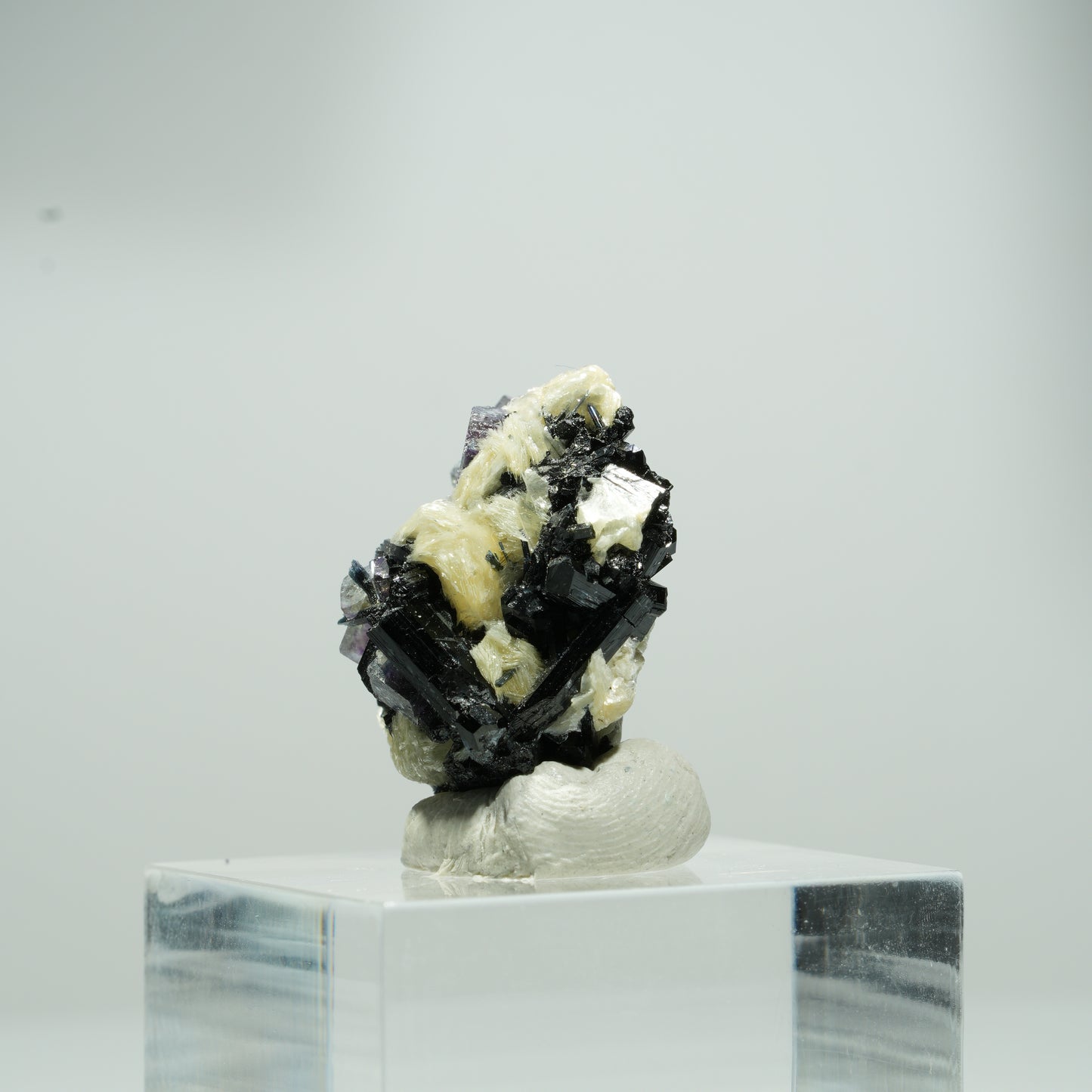 Bunte Phantom Fluorit Würfel, Schörl Turmalin, Muskovit Erongo, Namibia 12*8*7mm #13554