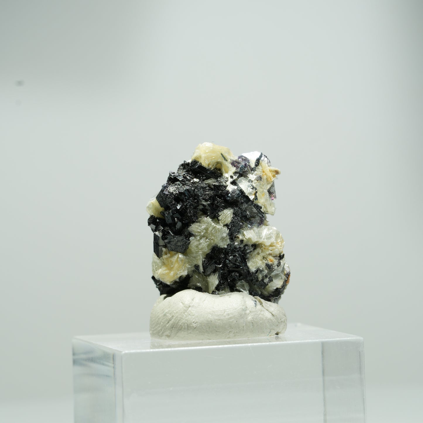 Bunte Phantom Fluorit Würfel, Schörl Turmalin, Muskovit Erongo, Namibia 12*8*7mm #13554