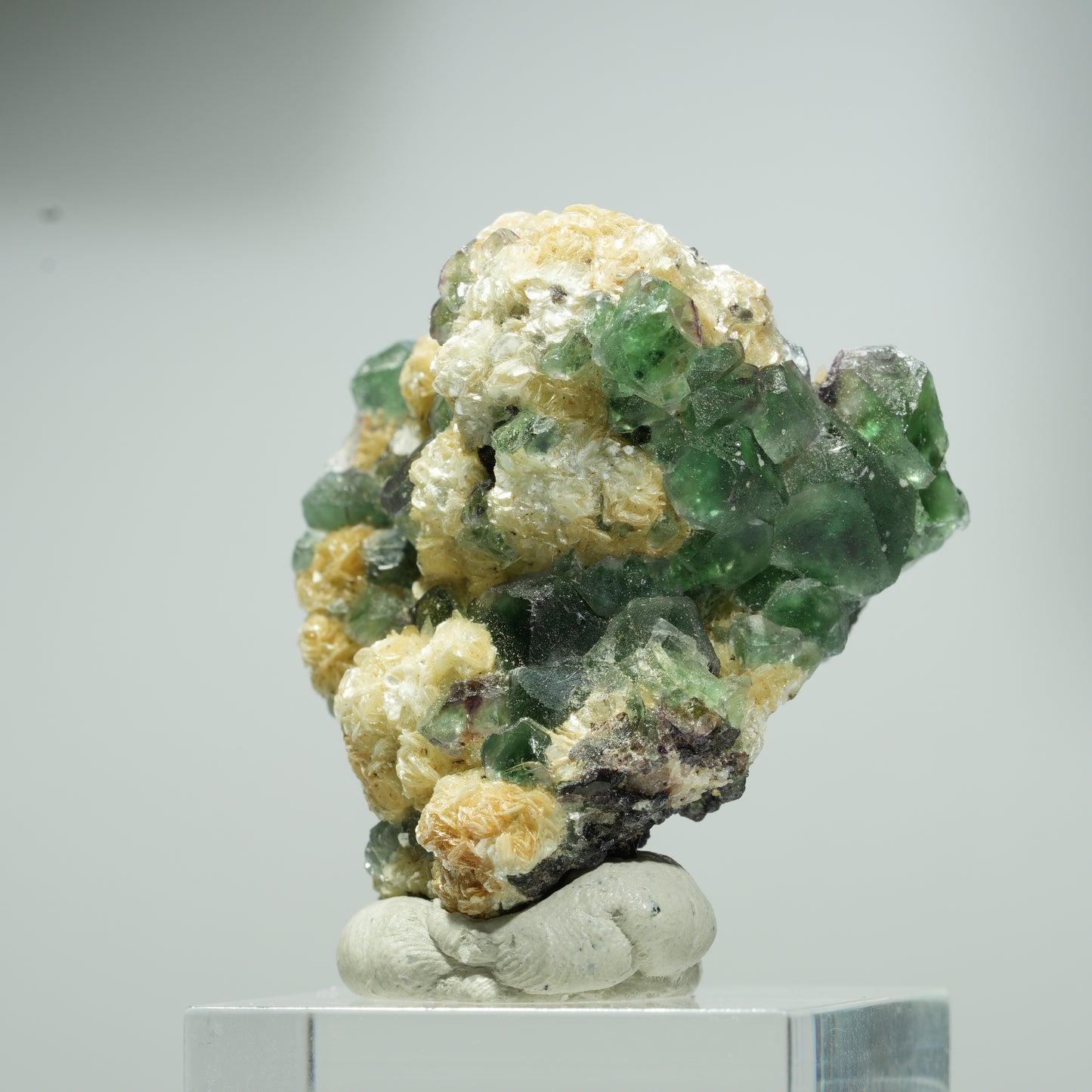 Phantom Fluorit Würfel, Schörl Turmalin, Muskovit Erongo, Namibia 16*16*14mm #13557