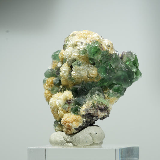 Phantom Fluorit Würfel, Schörl Turmalin, Muskovit Erongo, Namibia 16*16*14mm #13557