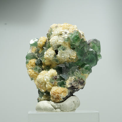 Phantom Fluorit Würfel, Schörl Turmalin, Muskovit Erongo, Namibia 16*16*14mm #13557