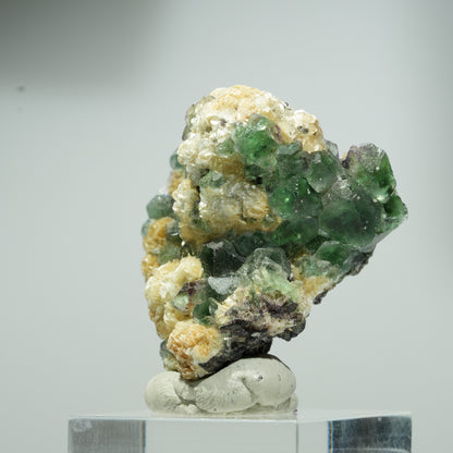 Phantom Fluorit Würfel, Schörl Turmalin, Muskovit Erongo, Namibia 16*16*14mm #13557