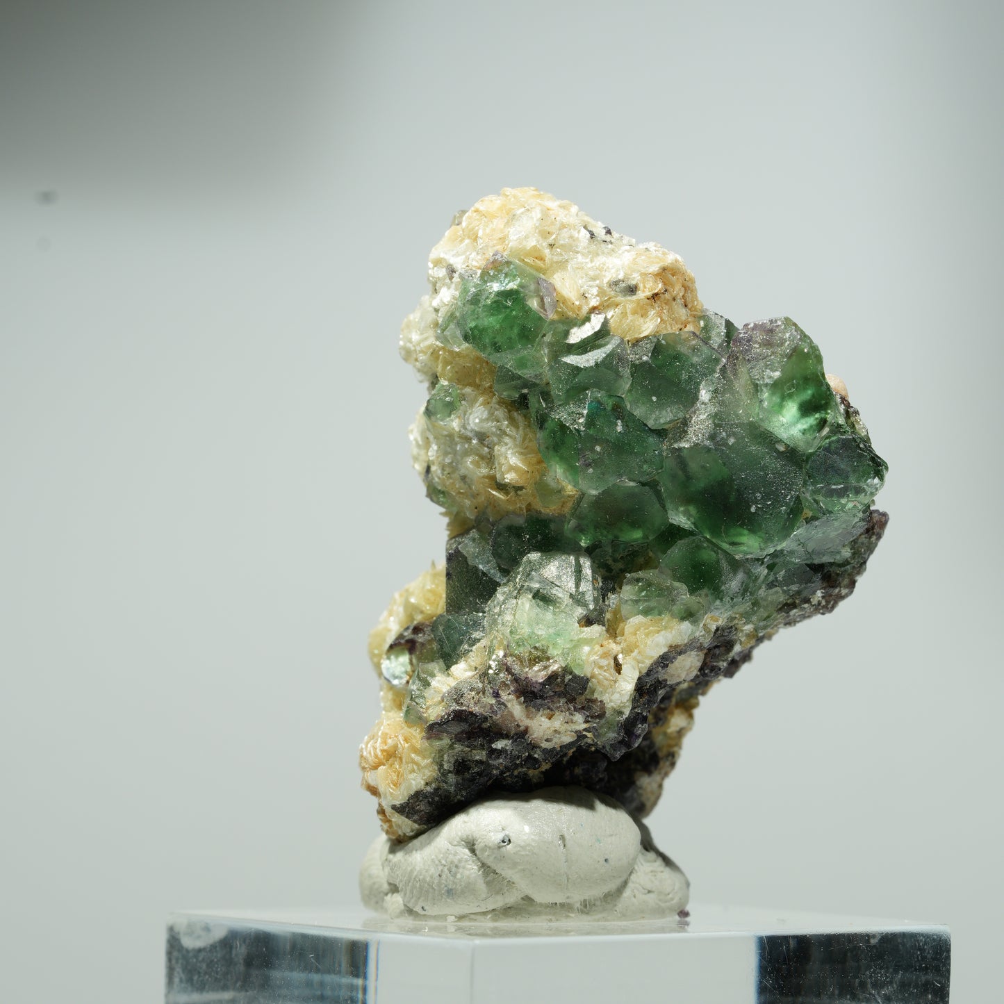 Phantom Fluorit Würfel, Schörl Turmalin, Muskovit Erongo, Namibia 16*16*14mm #13557