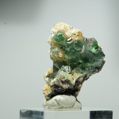 Phantom Fluorit Würfel, Schörl Turmalin, Muskovit Erongo, Namibia 16*16*14mm #13557