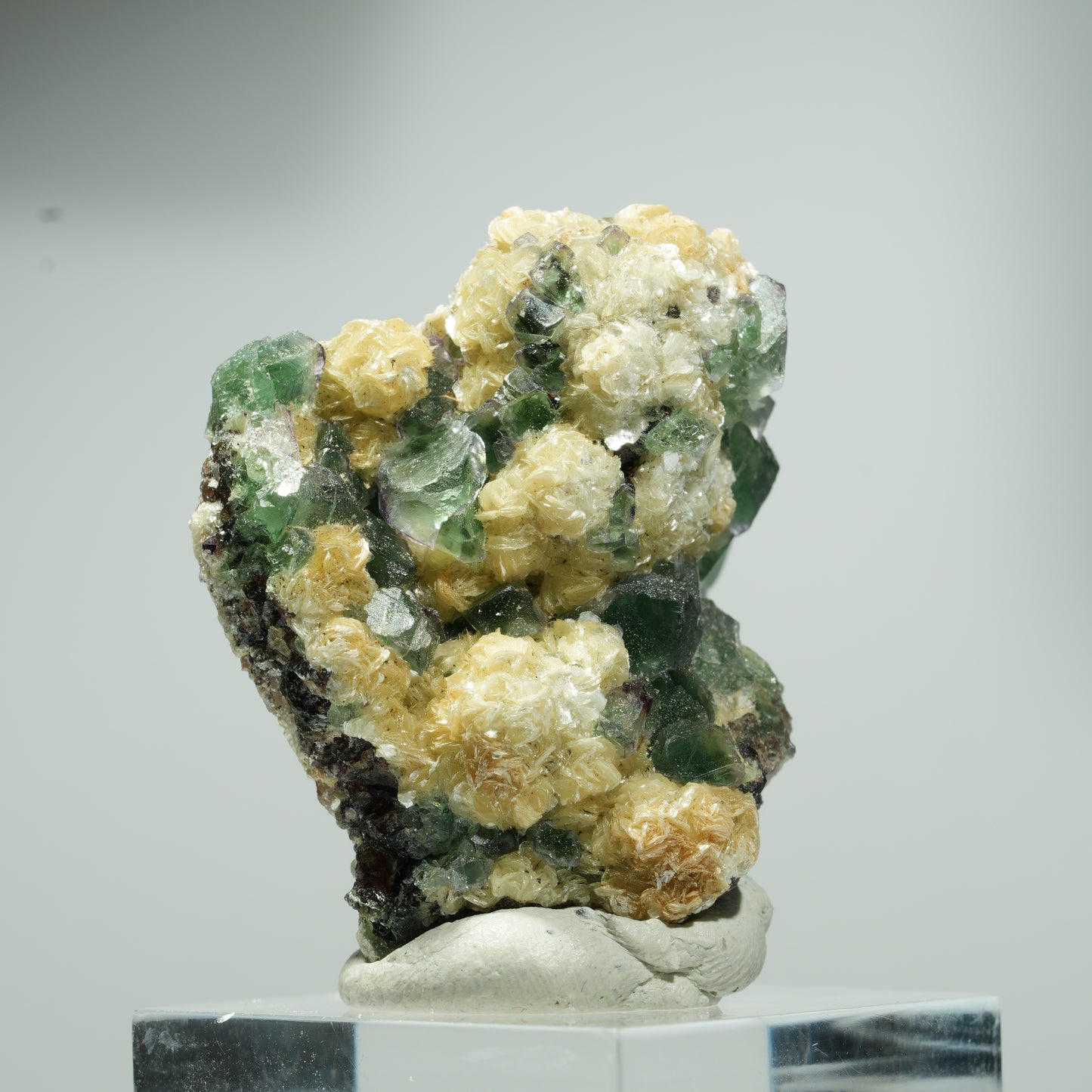 Phantom Fluorit Würfel, Schörl Turmalin, Muskovit Erongo, Namibia 16*16*14mm #13557