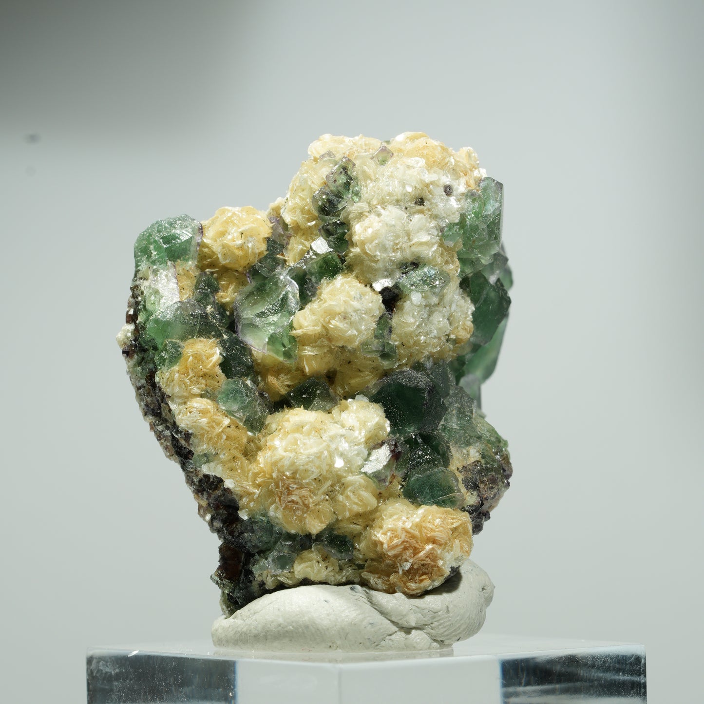 Phantom Fluorit Würfel, Schörl Turmalin, Muskovit Erongo, Namibia 16*16*14mm #13557