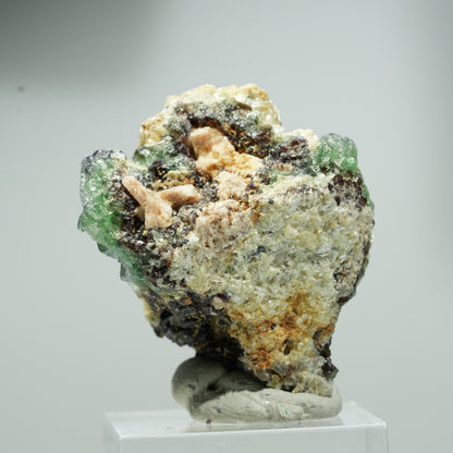 Phantom Fluorit Würfel, Schörl Turmalin, Muskovit Erongo, Namibia 16*16*14mm #13557