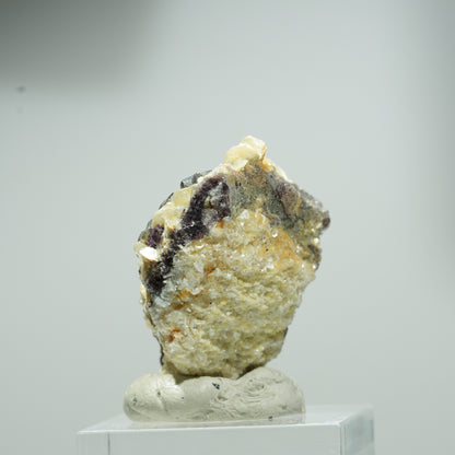 Bunte Phantom Fluorit, Hyalit Opal, Muskovit Stufe Erongo, Namibia 16*13*10mm #13558