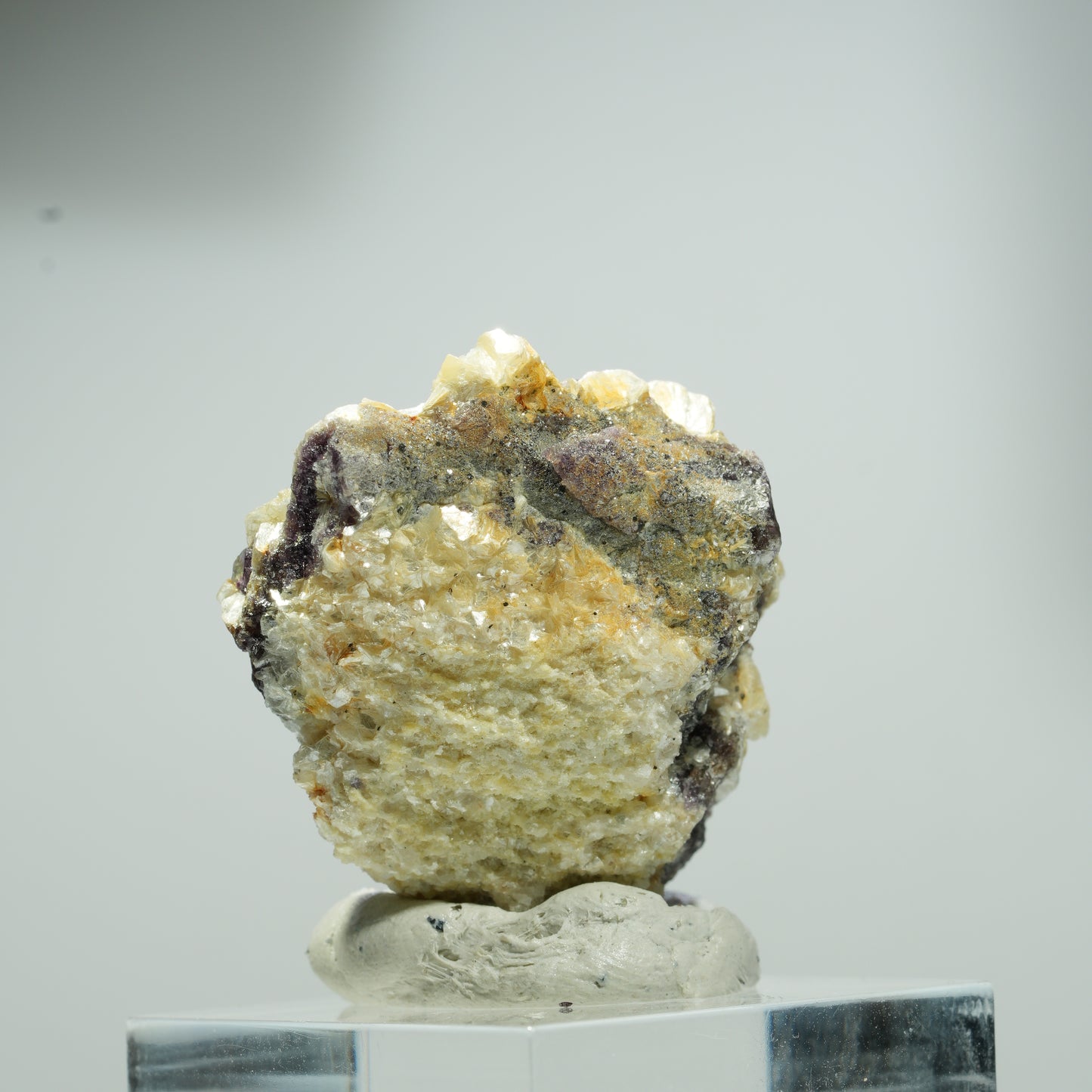 Bunte Phantom Fluorit, Hyalit Opal, Muskovit Stufe Erongo, Namibia 16*13*10mm #13558