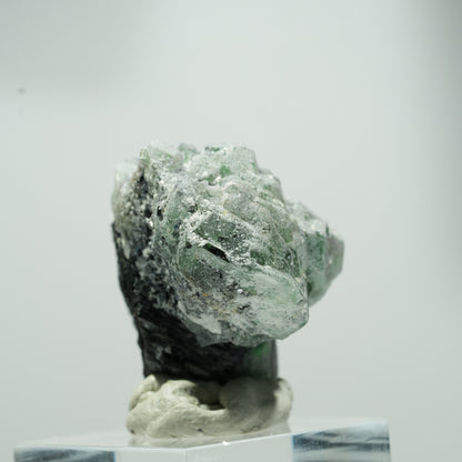 Seltene Phantom Fluorit Würfel, Schörl Turmalin Stufe Erongo, Namibia 22*17*12mm #13559