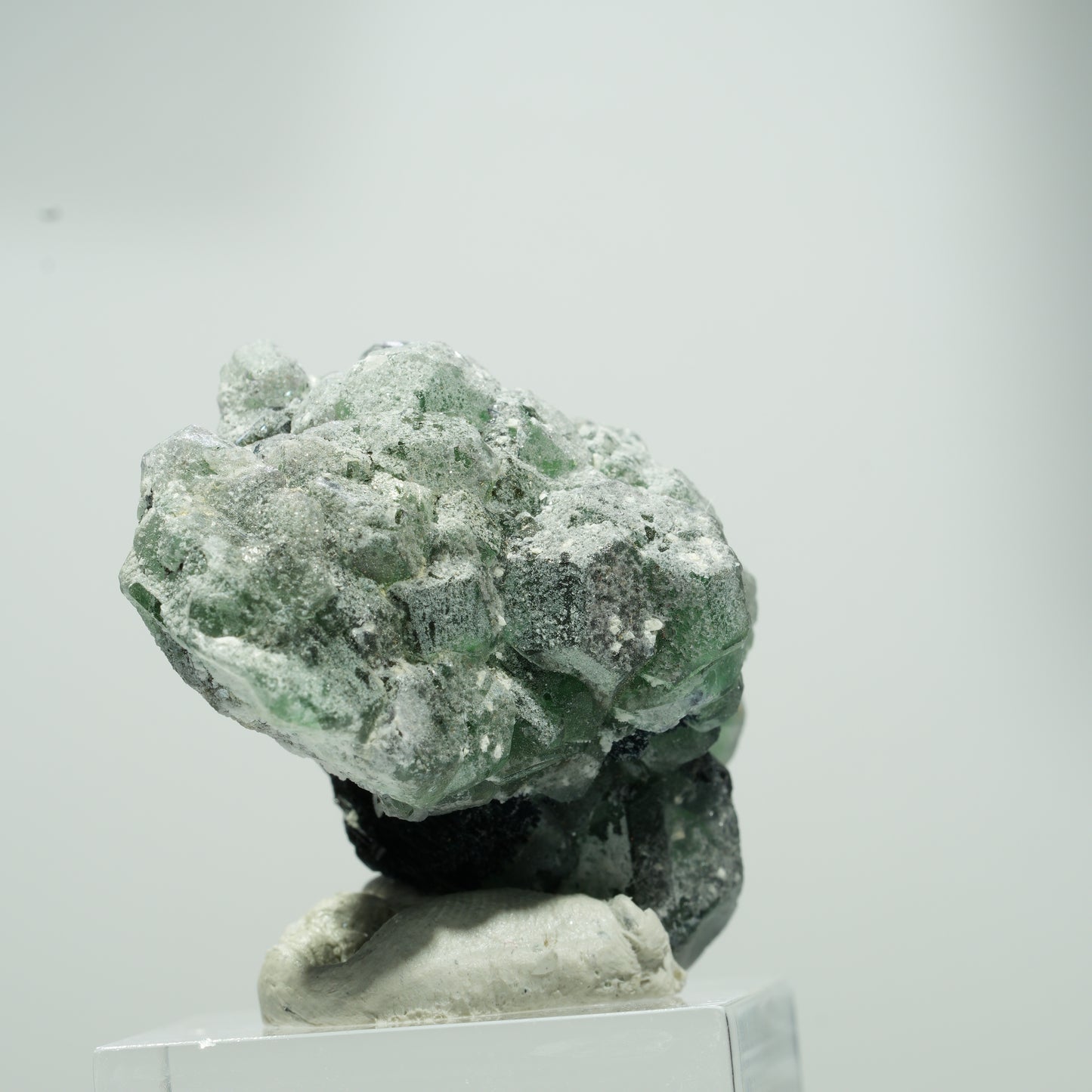 Seltene Phantom Fluorit Würfel, Schörl Turmalin Stufe Erongo, Namibia 22*17*12mm #13559