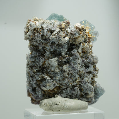 Seltene klare Phantom Fluorit Würfel, Quarz Stufe Erongo, Namibia 21*18*10mm #13561