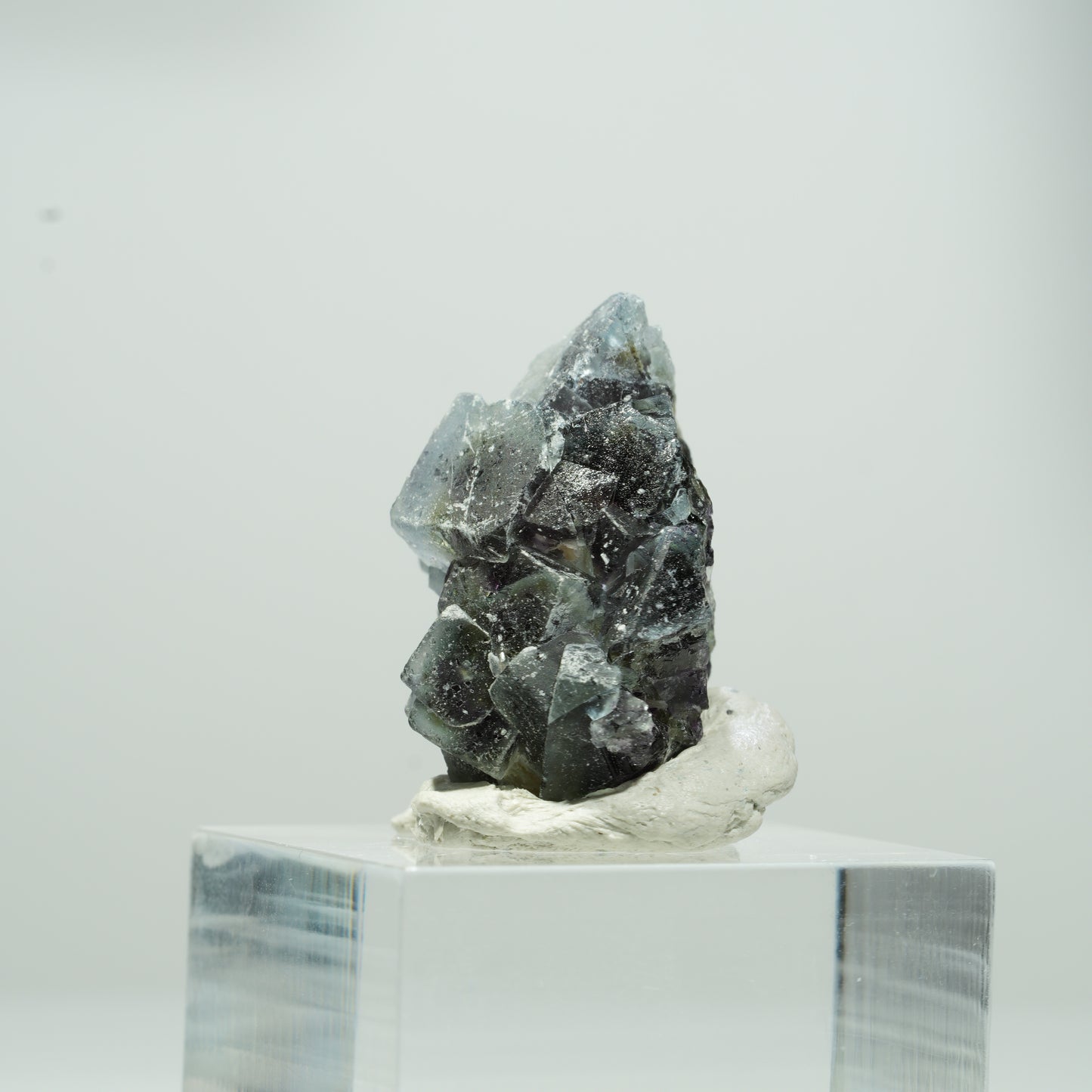 Bunte Phantom Fluorit Würfel, Muskovit Stufe Erongo, Namibia 13*11*9mm #13563