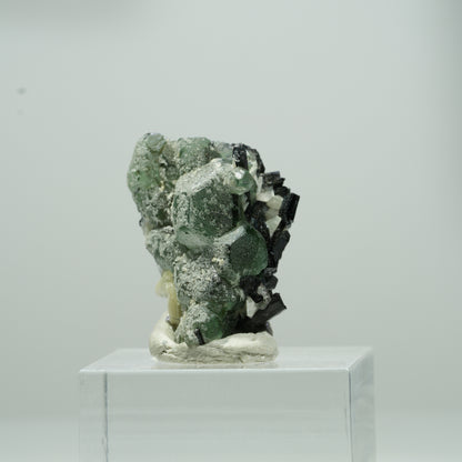 Phantom Fluorit Würfel, Schörl Turmalin, Muskovit Erongo, Namibia 13*9*6mm #13564