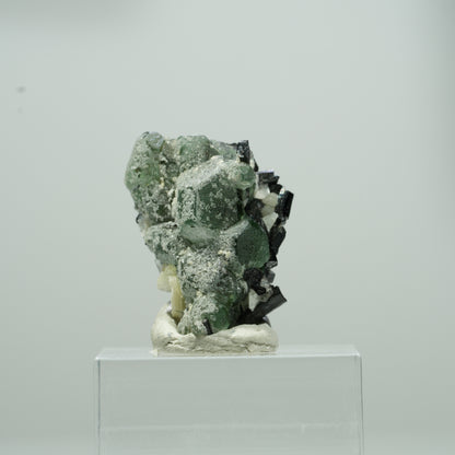 Phantom Fluorit Würfel, Schörl Turmalin, Muskovit Erongo, Namibia 13*9*6mm #13564