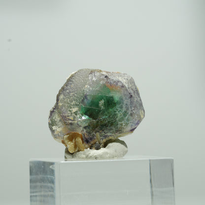 Phantom Fluorit hexagonal, Muskovit, Hyalit Opal Stufe Erongo, Namibia 12*10*8mm #13566