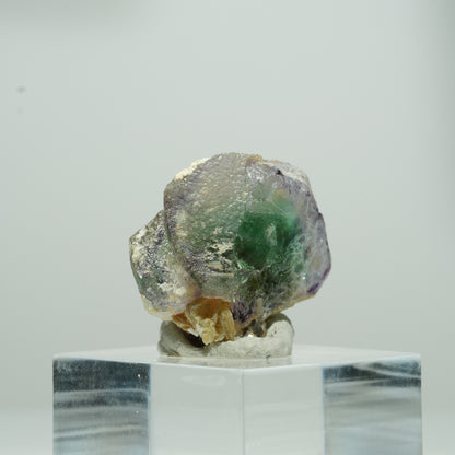 Phantom Fluorit hexagonal, Muskovit, Hyalit Opal Stufe Erongo, Namibia 12*10*8mm #13566