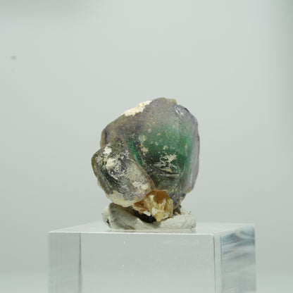 Phantom Fluorit hexagonal, Muskovit, Hyalit Opal Stufe Erongo, Namibia 12*10*8mm #13566