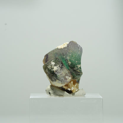 Phantom Fluorit hexagonal, Muskovit, Hyalit Opal Stufe Erongo, Namibia 12*10*8mm #13566