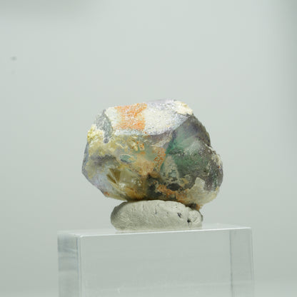 Phantom Fluorit hexagonal, Muskovit, Hyalit Opal Stufe Erongo, Namibia 12*10*8mm #13566