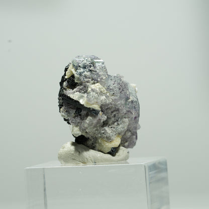 Phantom Fluorit hexagonal, Schörl Turmalin, Muskovit Erongo, Namibia 14*11*8mm #13568