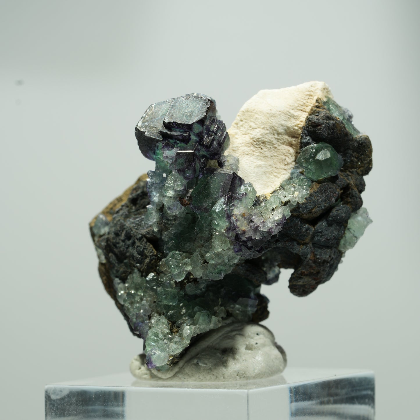 Seltene Phantom Fluorit, Orthoklas Stufe Erongo, Namibia 19*16*11mm #13570