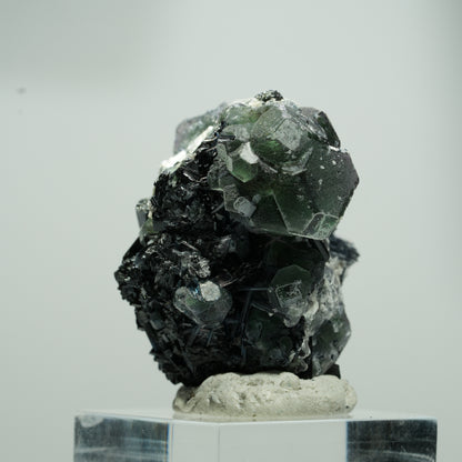 Phantom Fluorit hexagonal, Schörl Turmalin, Muskovit Erongo, Namibia 18*15*14mm #13571