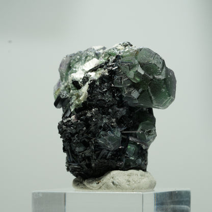 Phantom Fluorit hexagonal, Schörl Turmalin, Muskovit Erongo, Namibia 18*15*14mm #13571