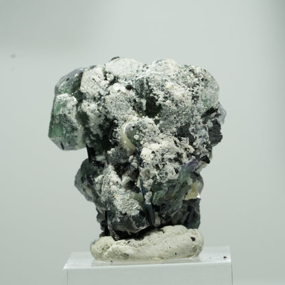 Phantom Fluorit hexagonal, Schörl Turmalin, Muskovit Erongo, Namibia 18*15*14mm #13571
