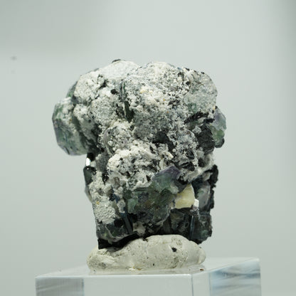 Phantom Fluorit hexagonal, Schörl Turmalin, Muskovit Erongo, Namibia 18*15*14mm #13571