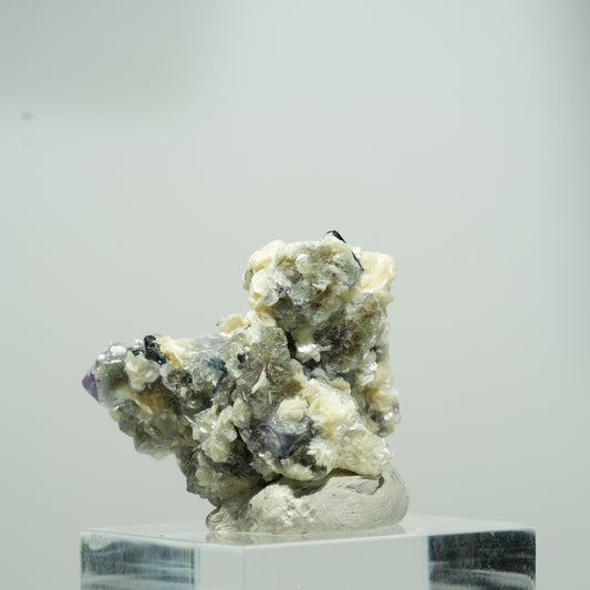 Phantom Fluorit Würfel, Schörl Turmalin, Muskovit Stufe Erongo, Namibia 14*13*10mm #13572