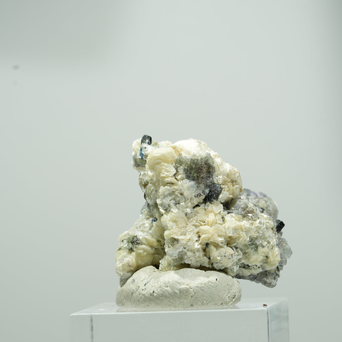 Phantom Fluorit Würfel, Schörl Turmalin, Muskovit Stufe Erongo, Namibia 14*13*10mm #13572