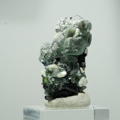 Phantom Fluorit Würfel, Schörl Turmalin, Muskovit Erongo, Namibia 20*14*10mm #13574