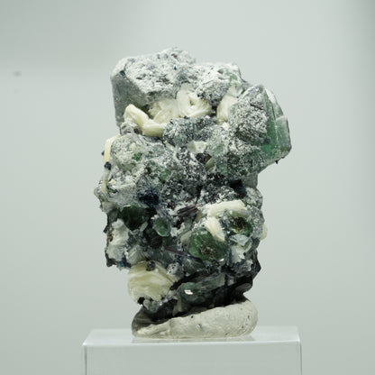 Phantom Fluorit Würfel, Schörl Turmalin, Muskovit Erongo, Namibia 20*14*10mm #13574