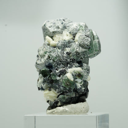 Phantom Fluorit Würfel, Schörl Turmalin, Muskovit Erongo, Namibia 20*14*10mm #13574