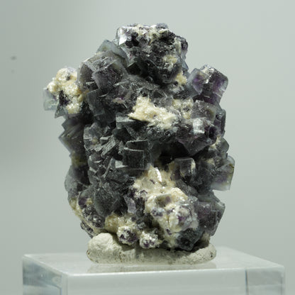 Cubes de Fluorite Phantom multicolore, Muscovite d'Erongo, Namibie 16*14*10mm #13579