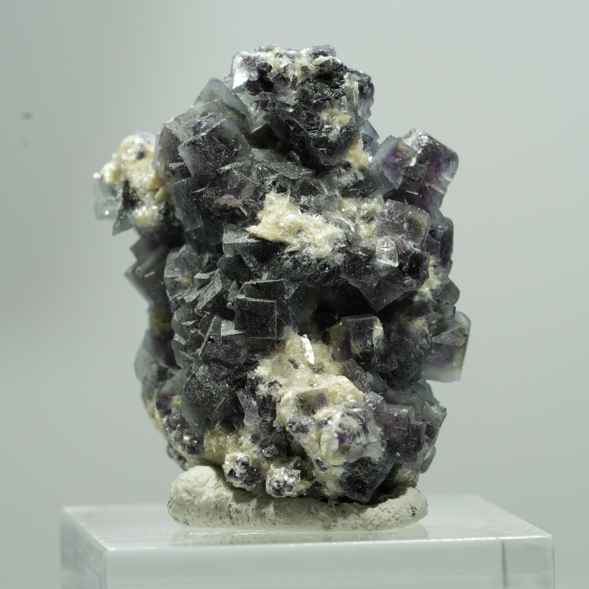 Cubes de Fluorite Phantom multicolore, Muscovite d'Erongo, Namibie 16*14*10mm #13579