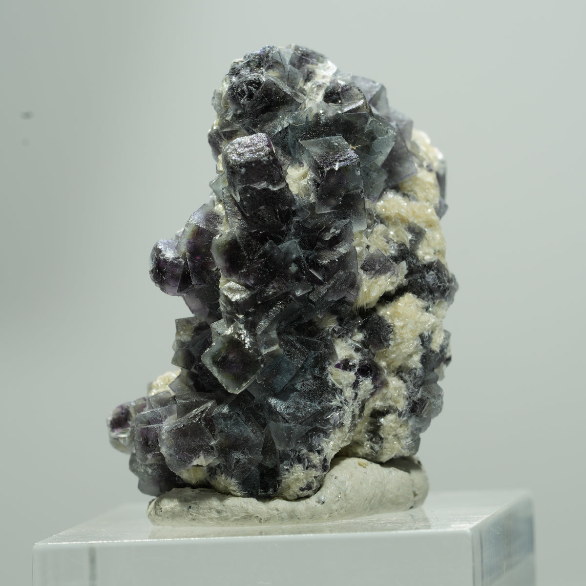 Cubes de Fluorite Phantom multicolore, Muscovite d'Erongo, Namibie 16*14*10mm #13579
