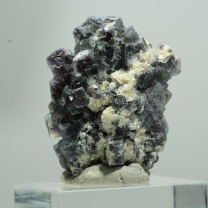 Cubes de Fluorite Phantom multicolore, Muscovite d'Erongo, Namibie 16*14*10mm #13579