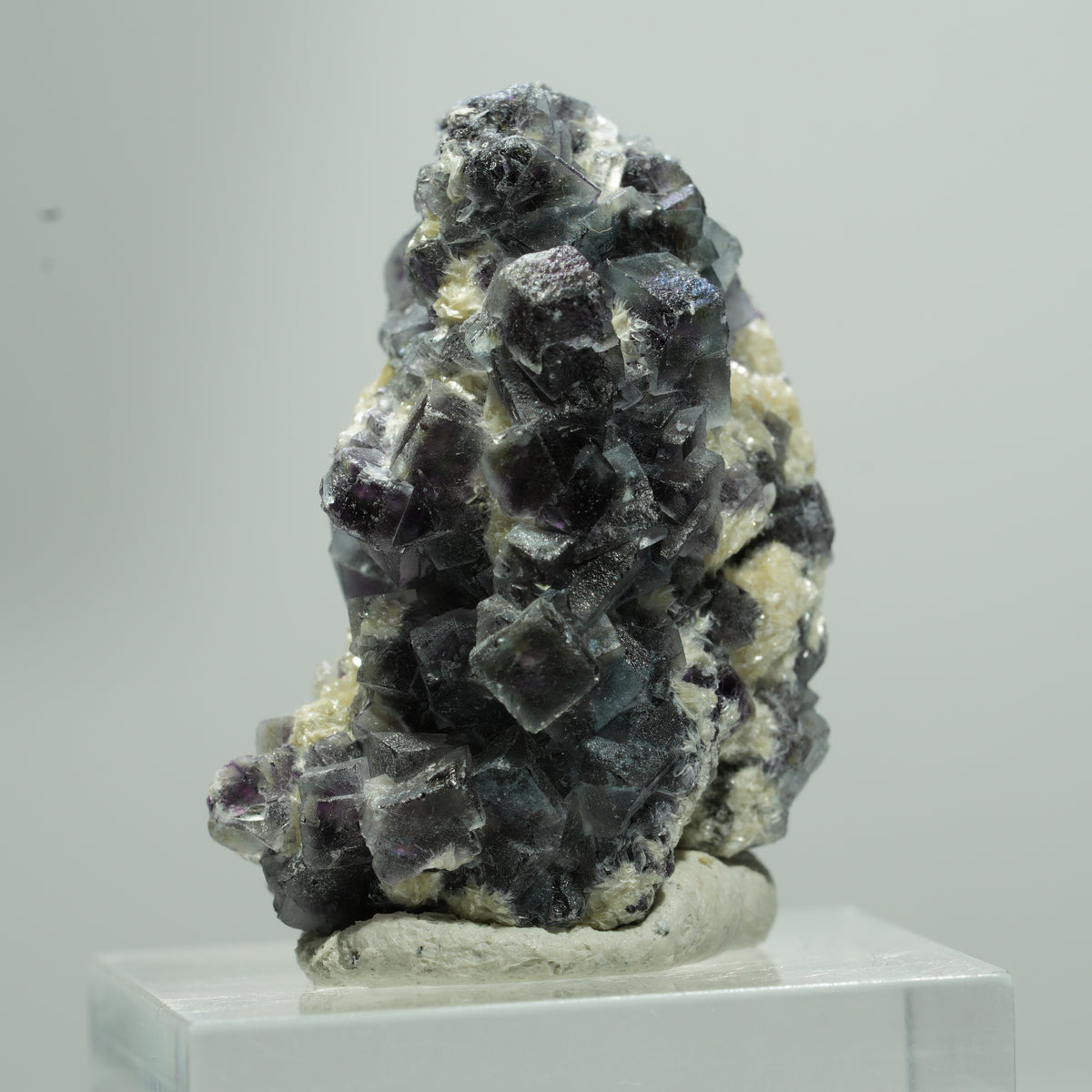 Cubes de Fluorite Phantom multicolore, Muscovite d'Erongo, Namibie 16*14*10mm #13579