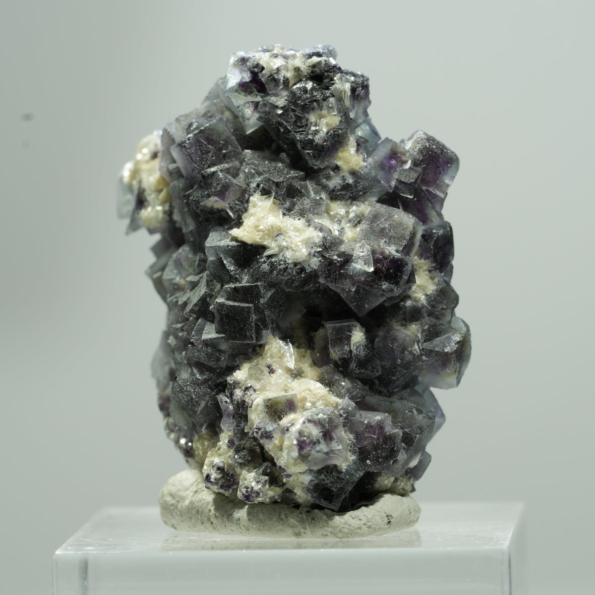 Cubes de Fluorite Phantom multicolore, Muscovite d'Erongo, Namibie 16*14*10mm #13579