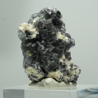 Cubes de Fluorite Phantom multicolore, Muscovite d'Erongo, Namibie 16*14*10mm #13579