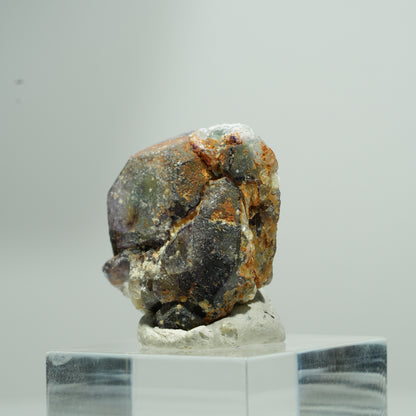 Bunte Phantom Fluorit Würfel, Muskovit Stufe Erongo, Namibia 14*13*8mm #13583